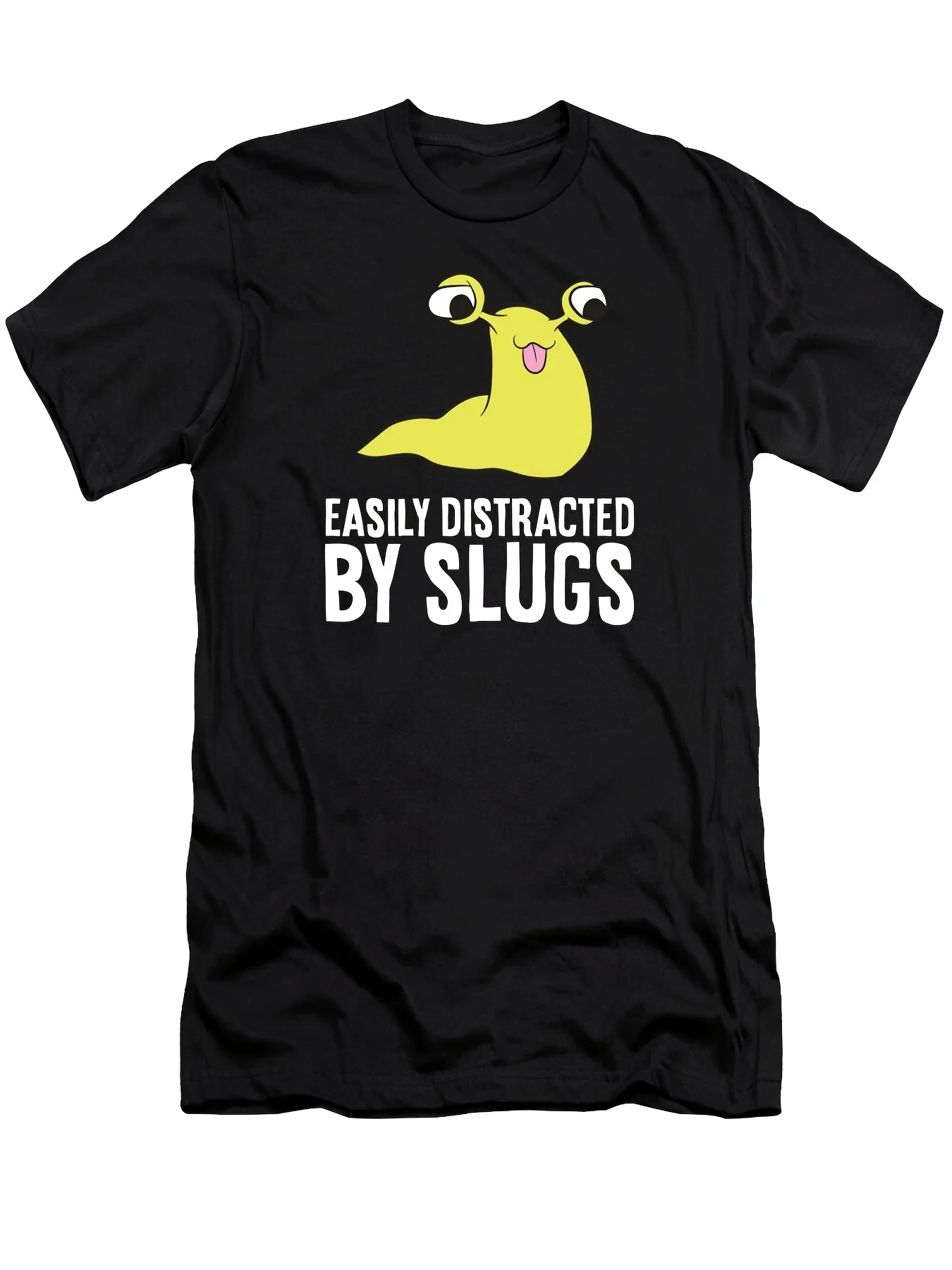 Men'S T-Shirt Featuring a Design of a Banana Slug That Easily Distracts, Perfect for Casual Wear And Parties with a Round Neck.