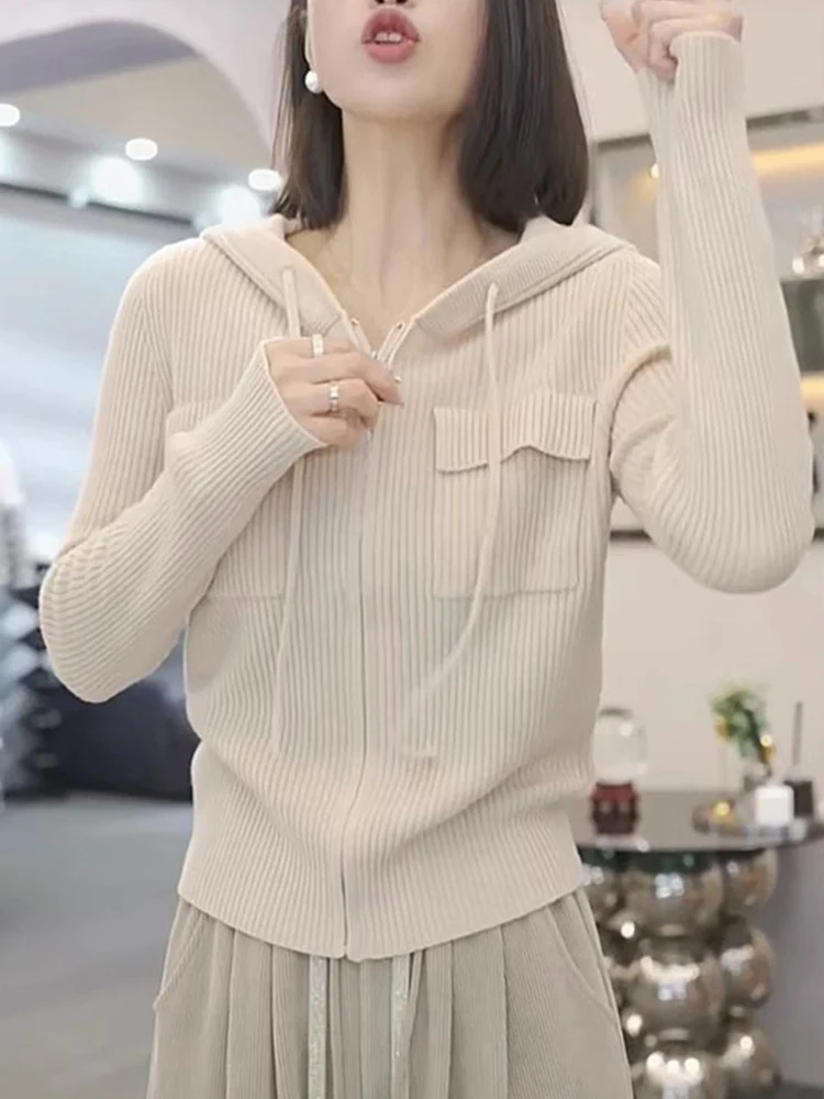 سليم صالح سستة هوديي سترة عادية Ele الصوفية سترة تنوعا ملابس خارجية تصميم علوي Sensibili بسيط Sle