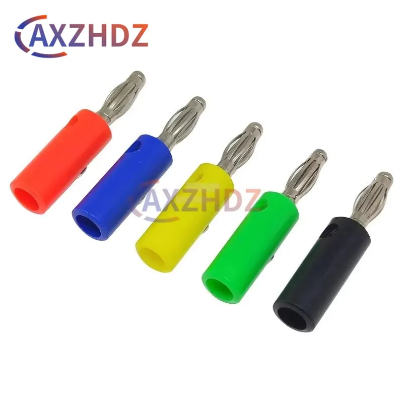 

5PCS 4mm Plugs Musical Speaker Cable Wire Pin Banana Plug Connectors Socket Red Black Blue Green Yellow Connectors 4MM Adapter