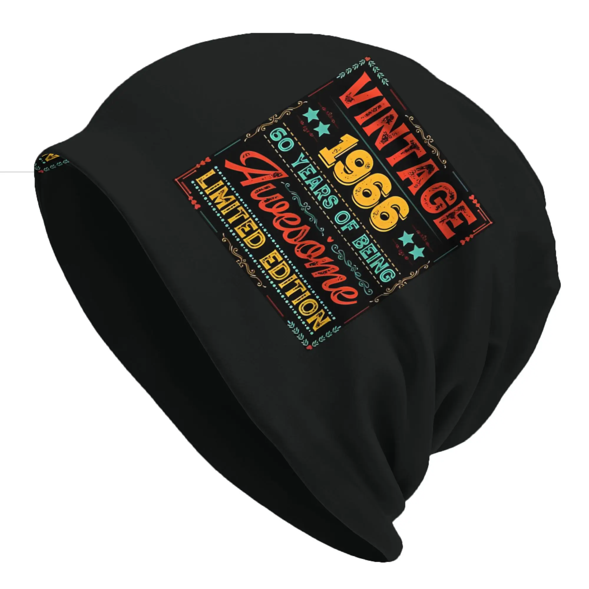 Graffiti  60 Years 1966 Made In 1966 60Th Birthday  Old Thin Hat Bonnet Special Skullies Beanies Caps Men Women's Earmuffs