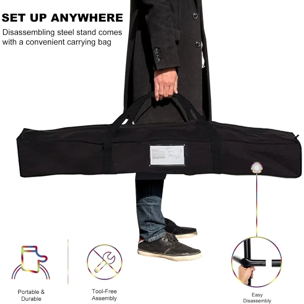 أرجوحة مزدوجة متينة مع حامل متضمن حامل فولاذي بسعة 450 رطل، وحقيبة حمل ممتازة وشعاعين توازن مضاد للدوران #6