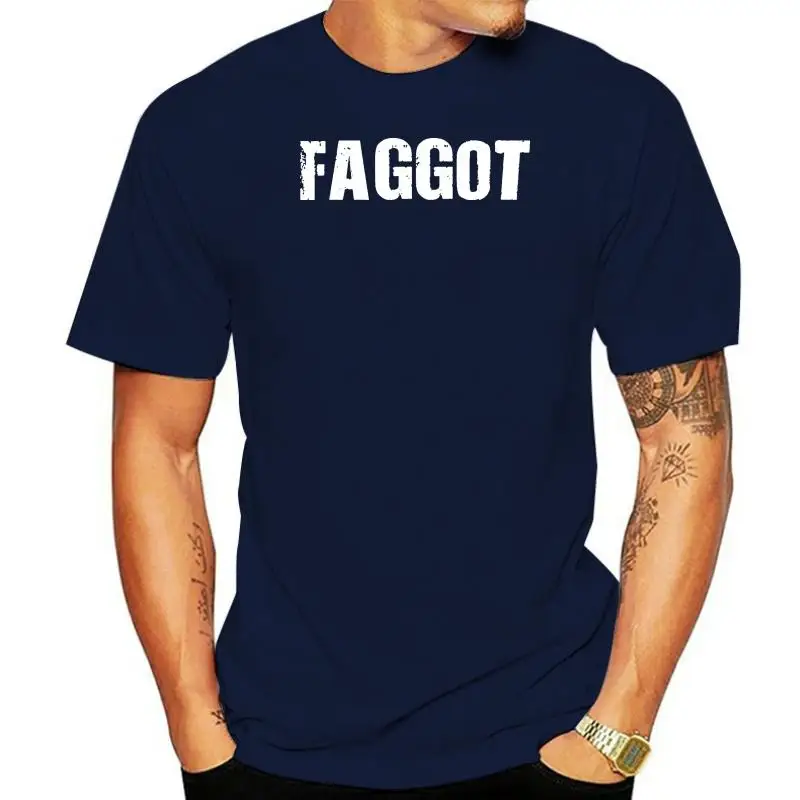 Men Unique Design Faggot Black Male's Tee Shirt