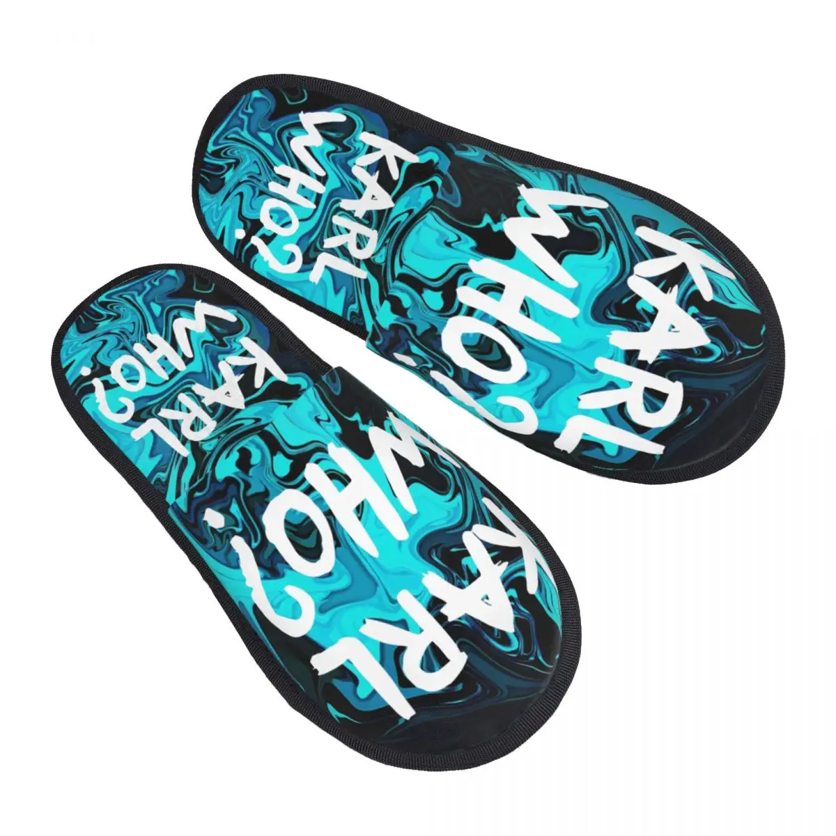 Custom Karl Who Slogan House Slippers Women Cozy Memory Foam Slip On Hotel Slipper Shoes