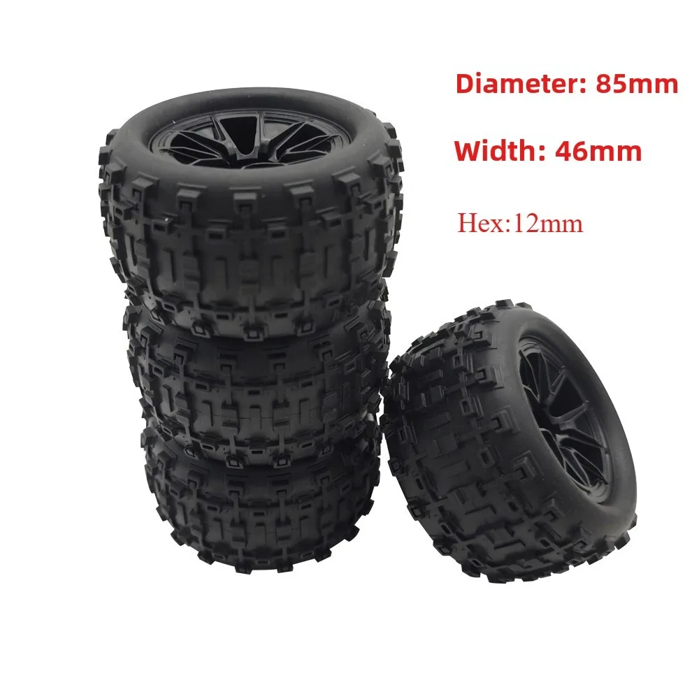 

4PCS Tires Wheels for SCY 16101 16102 16103 Pro MJX Hyper Go 14210 16210 1/12 1/14 1/16 1/18 RC Monster Truck Upgrade