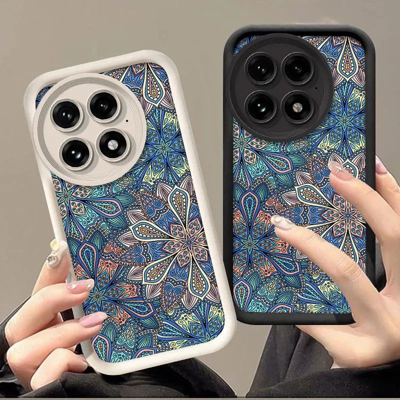 Гибкий силиконовый чехол для OnePlus 13 5G, защитный чехол, противоударный чехол с цветочным узором, принципиально