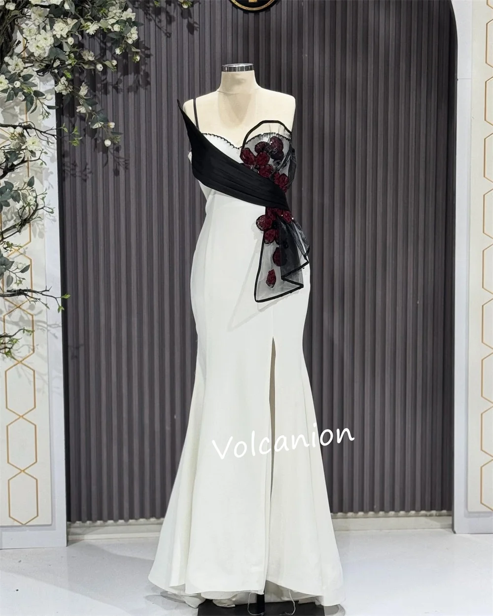 تخصيص جيرسي نمط الطية حورية البحر واحد الكتف فساتين متوسطة الطول مناسبة مخصصة حزب أزياء أنيقة النمط الحديث