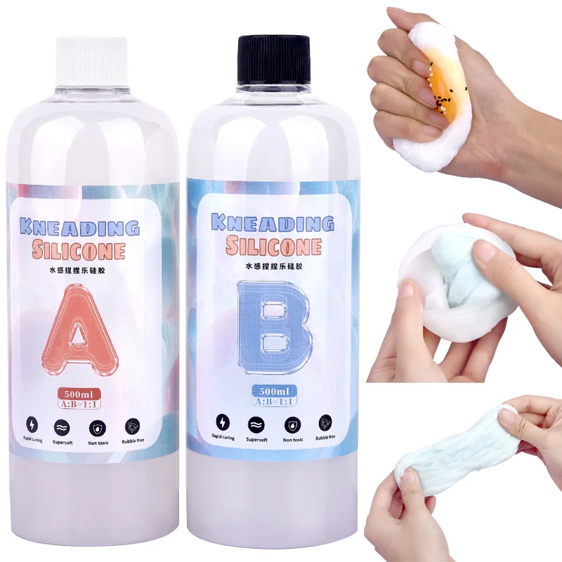 Klej z żywicy epoksydowej 1:1 AB Squishy Gel Miękka płynna silikonowa forma Zabawki dekompresyjne Prezent Zabawka do wyciskania 2 butelki Klej z żywicy epoksydowej
