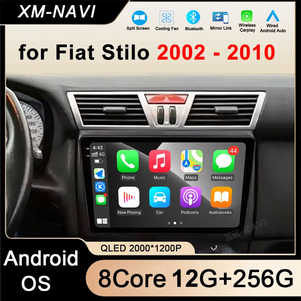 Android 16 Car Radio Multimedia Player for Fiat Stilo 2002 - 2010 DSP Stereo GPS Navigation Auto Tools 4G Bluetooth Touch Screen