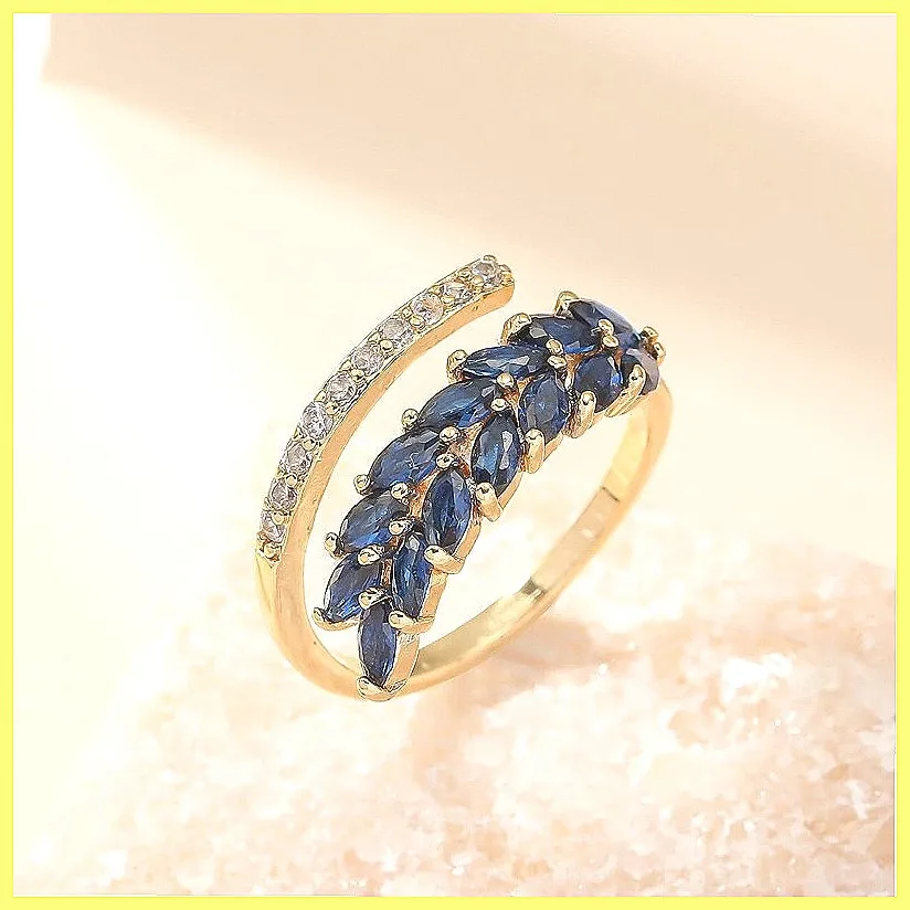 Zircon Wheat Ear Adjustable Ring for Women, Opening Design, Fashion Finger Ring, Wholesale