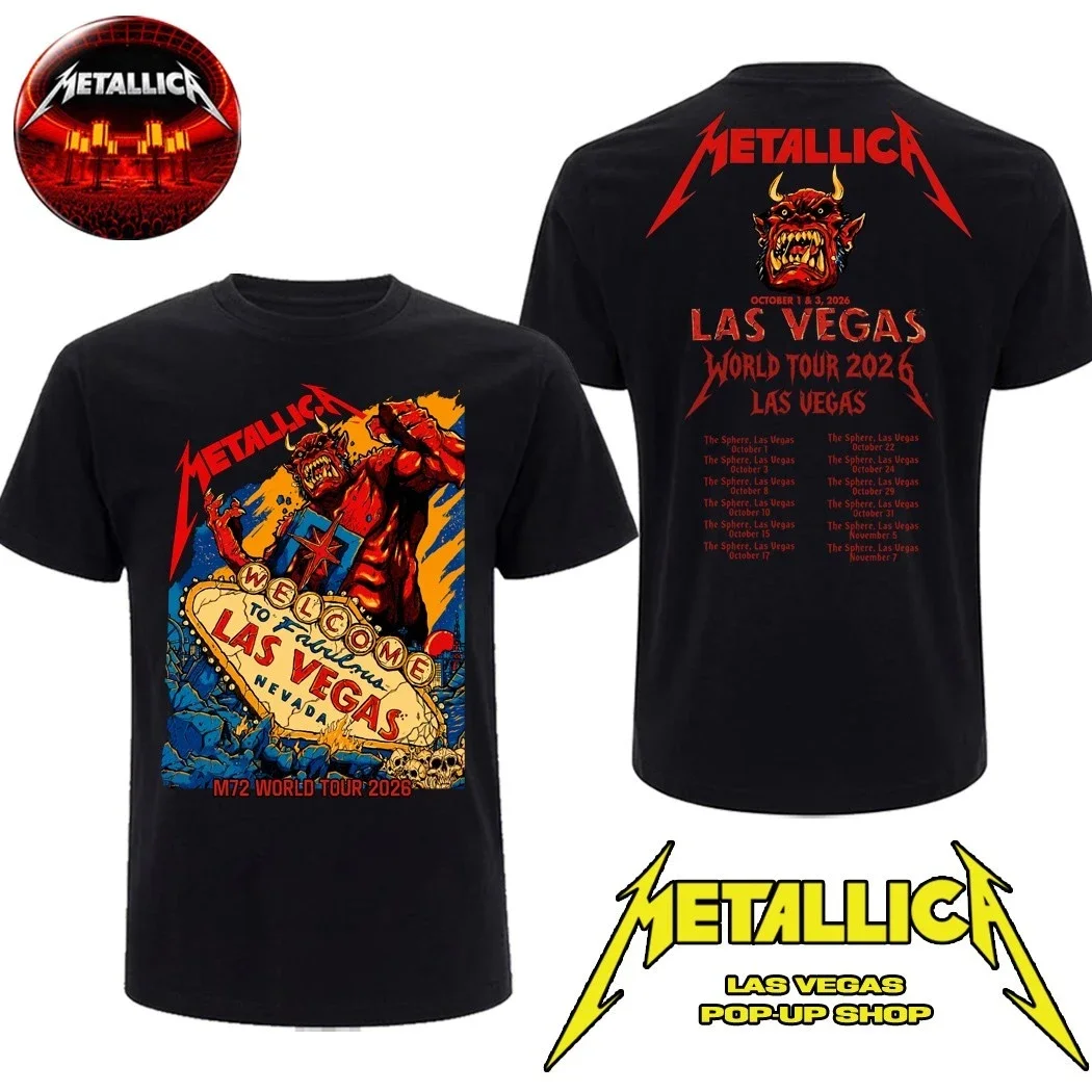 Official Metallica M72 World Tour Las Vegas NV Pop Up Store October 1 & 3 2026 Life Burns Faster Red Beast Apparel T-Shirt Ins view 6