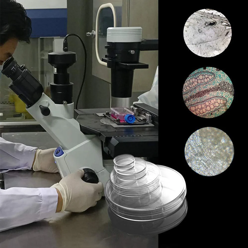 

10Pcs Plastic Petri Dish with Lid Transparent Laboratory Culture Plates for Education Chemistry Research Petri Dish