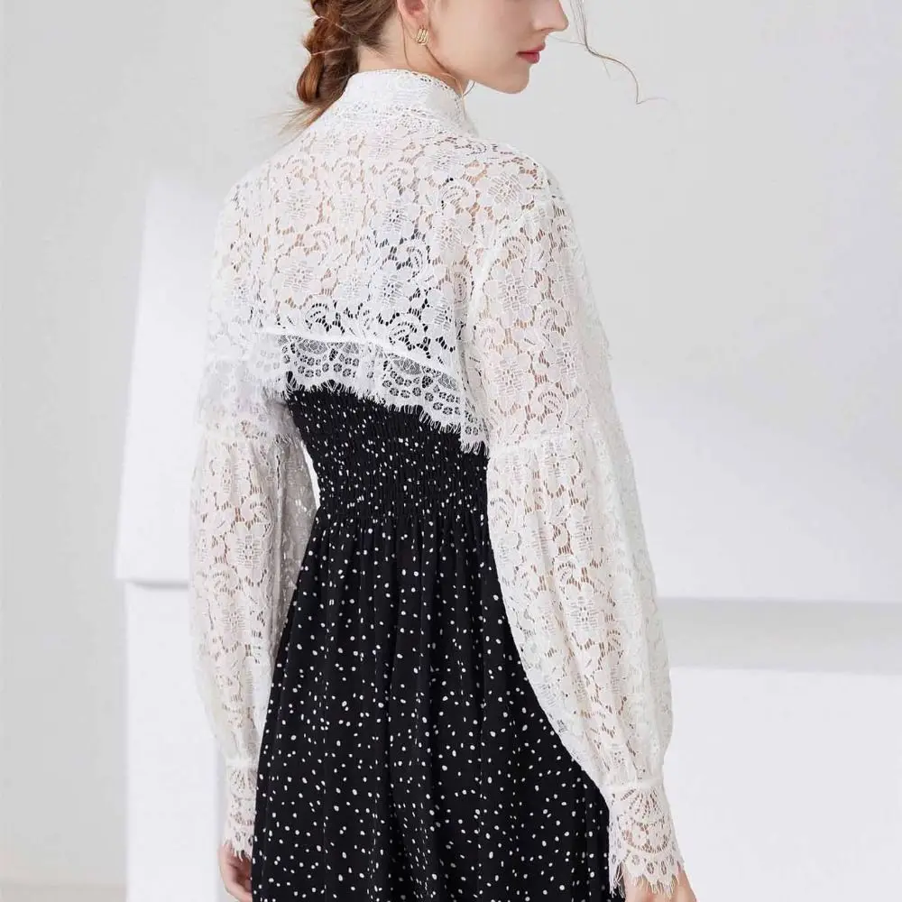 Beautiful Lace Sunscreen Shawl Chiffon Floral Sunscreen Cardigan Clothes Accessories Women False Collar