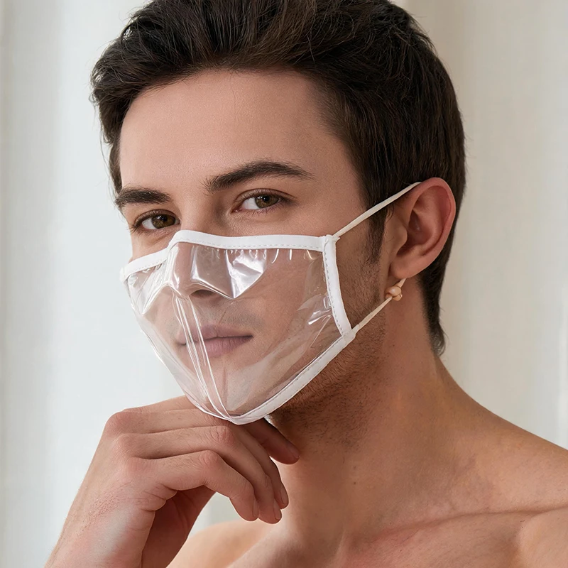 Picture 4: Man Woman Outdoor Waterproof Transparent Mask PVC Material Hollow Out Mask Decoration Fashion Style Cosplay Tools Unisex Cloth