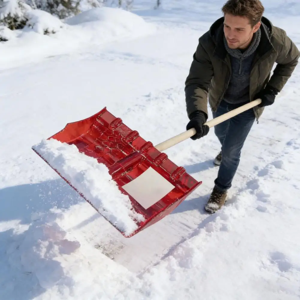Snow Shovel with Adjustable Length D-Grip Handle Driveway Scoop Shovel for Car Snow Removal Portable for Home Garage Garden Camp view 3