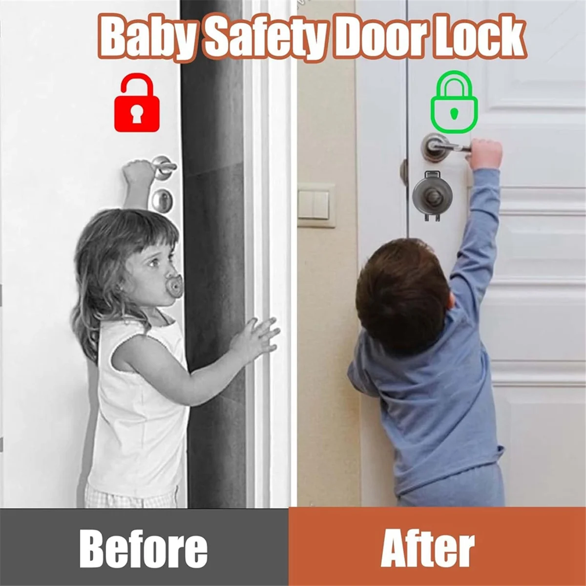 

AB06 4 Pack Deadbolt Child Safety Lock, Child Proof Deadbolt Cover, Door Safety Deadbolt Lock for Kids