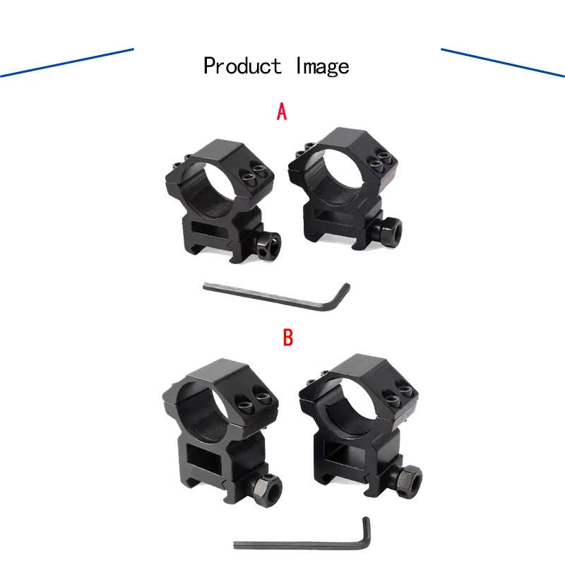 

1 pair of mounting rings for 25.4mm rifle sights, 20mm circular bracket, dovetail guide rail, Picatini dovetail guide rail, high