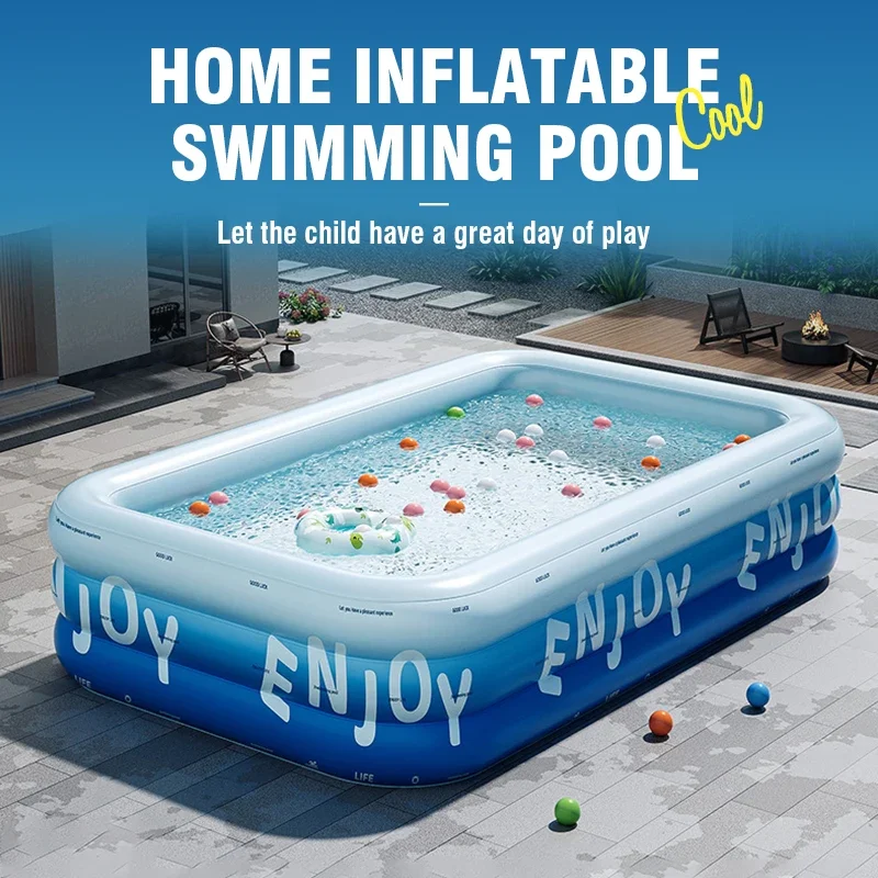 Thickened 1.8/2.1/2.6M Large Swimming Pool for Adult Kids Leak Proof Indoor and Outdoor Swimming Pool Yard Water Play Games