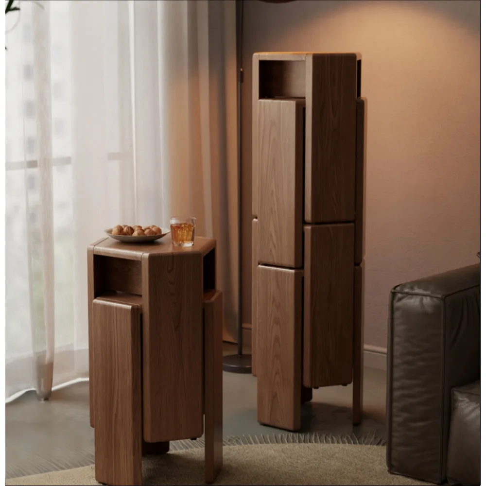 Wooden Stool Stackable Solid Wood Hexagon Nesting Stools Home Dining Table Spare Stacked Living Room Side Table End Table