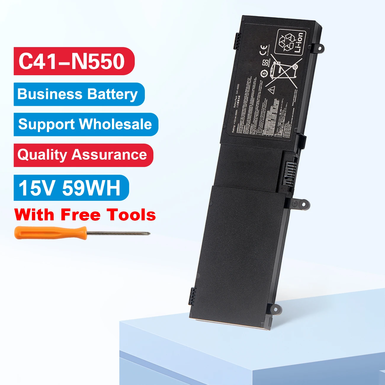 

KingSener C41-N550 Аккумулятор для ноутбука ASUS N550 N550J N550JA N550JV N550JK Q550L Q550LF N550X47JV G550JK G550JK 15V 90WH