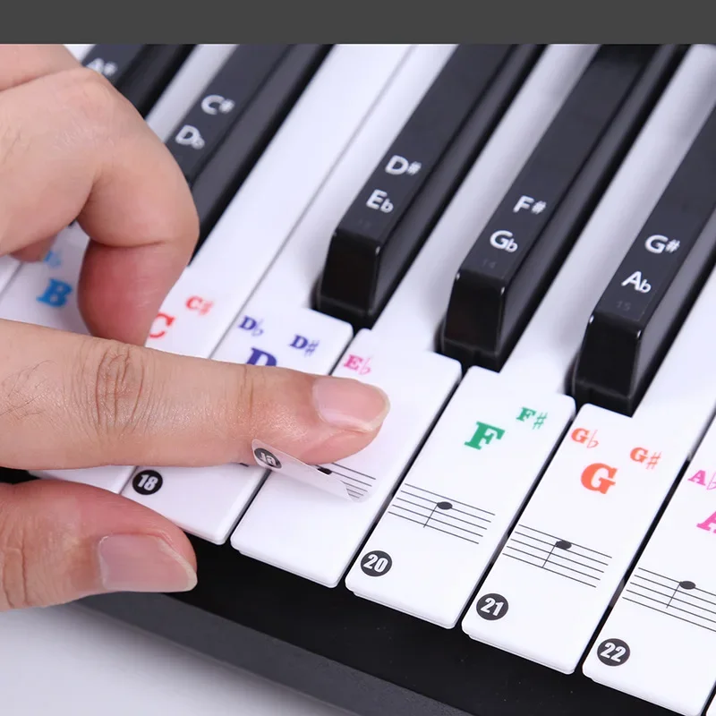 

37/49/54/61/88/76 Piano Keyboard Stickers Transparent Electronic Keyboard Key Piano Stave Note Sticker Symbol Tags for Keys