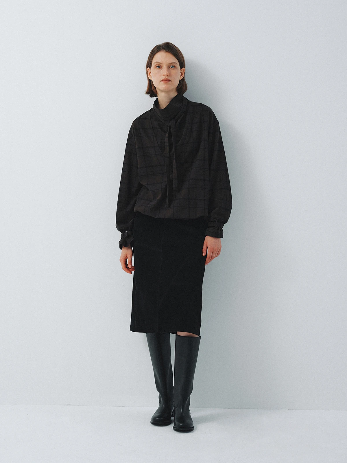 

Простая ретро-юбка из замши Ele с асимметричным дизайном, универсальная, осенне-зимняя, с высокой талией, прямого кроя, свободного силуэта, на молнии