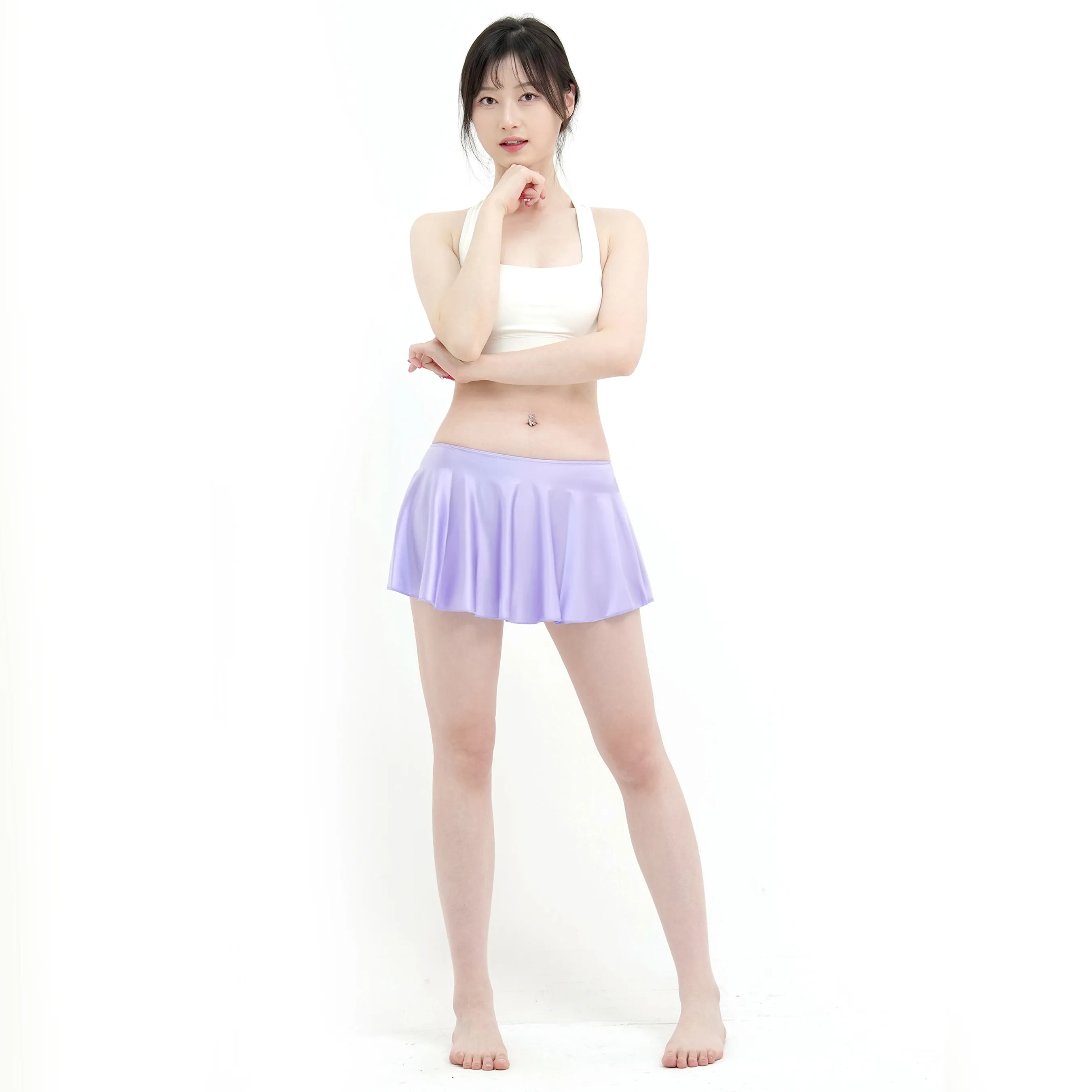 XCKNY Women Sexy Skirts Elastic Smooth Tight Miniskirt Oil Shiny Glossy Pleated Skirt Silk Ballet Buttock Mini Skirt Clubwear