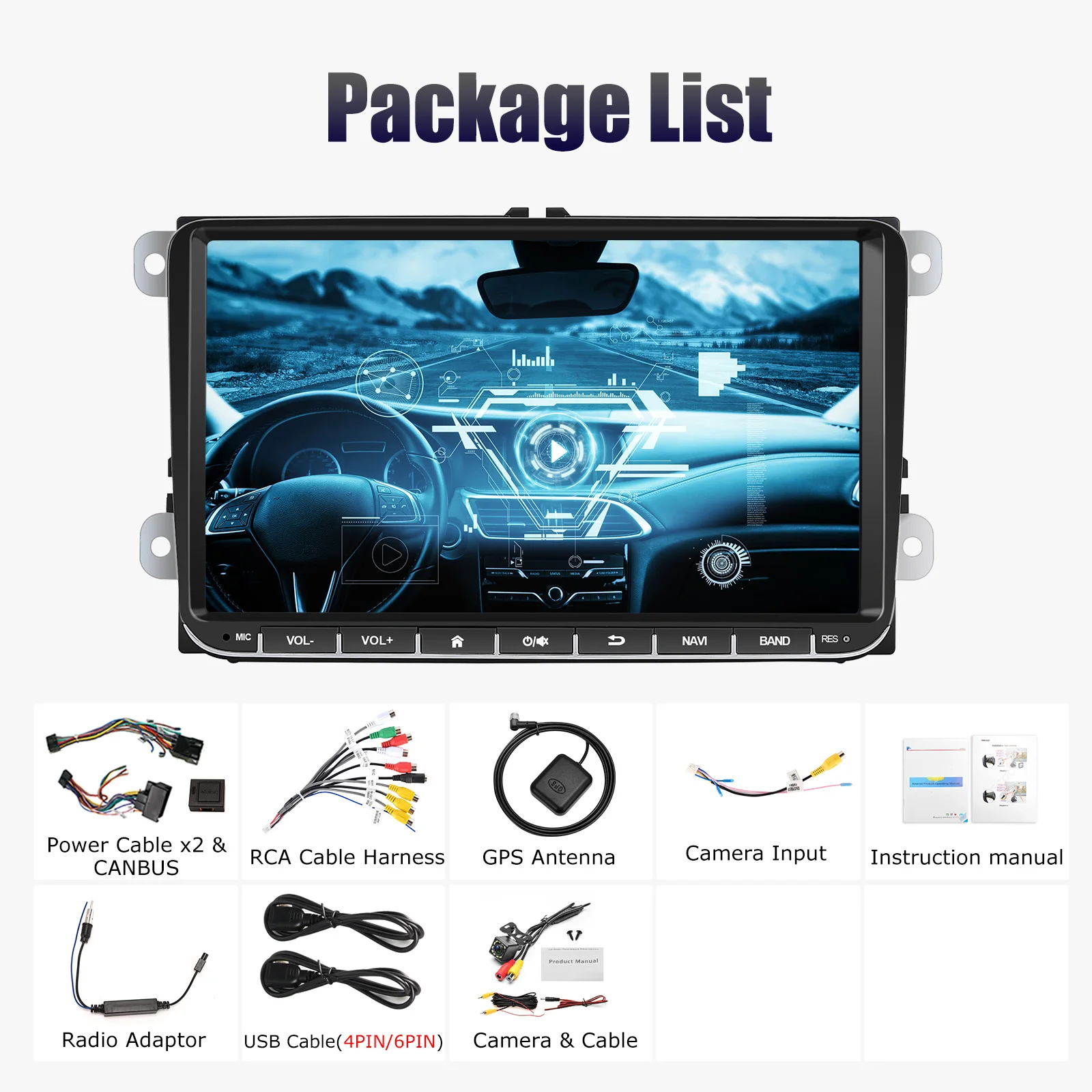 ESSGOO Android 14 Autoradio Voor Volkswagen Passat b6 b7 golf 5 6 Polo Jetta Skoda Auto Multimedia Speler GPS WiFi RDS Carplay - afbeelding 2