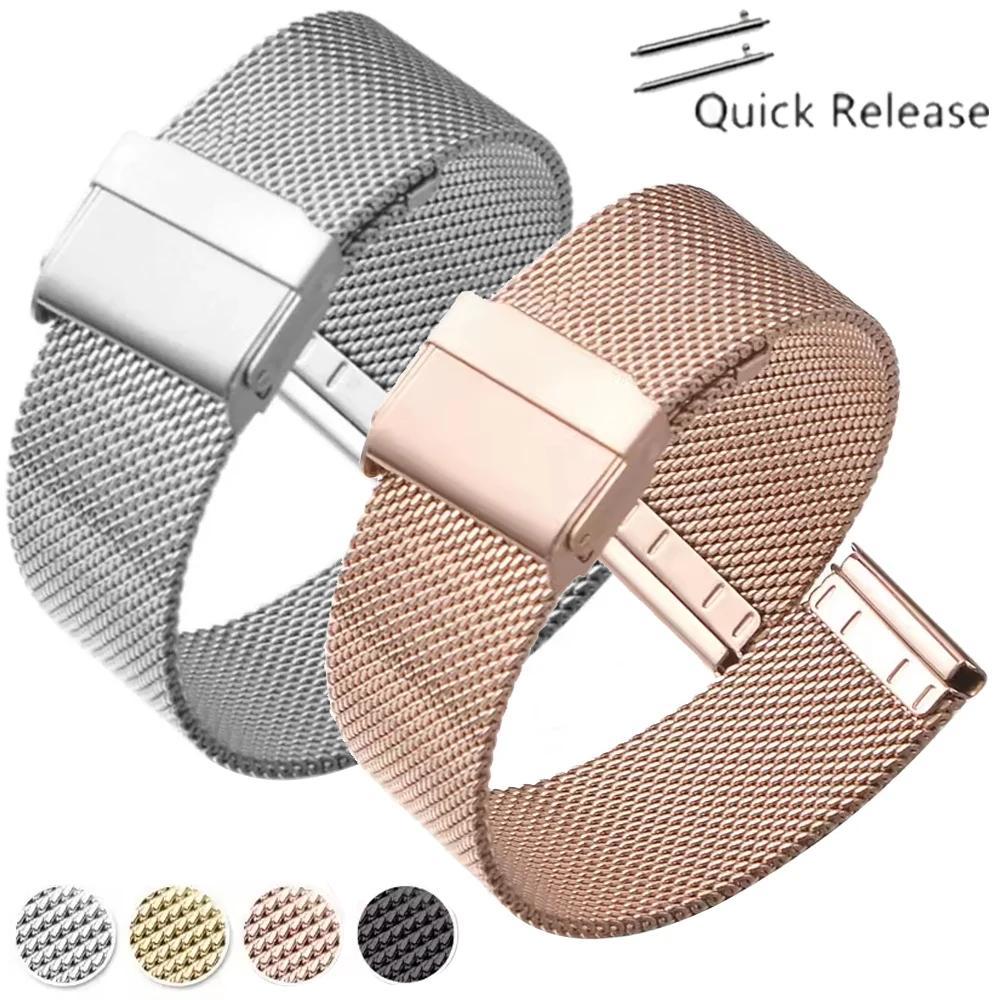 20/22 mm Milanese-Uhrenarmband für Amazfit Active 3 45 mm Schnellverschluss-Uhrenarmband für Amazfit Active2/Max Mesh-Edelstahlarmband