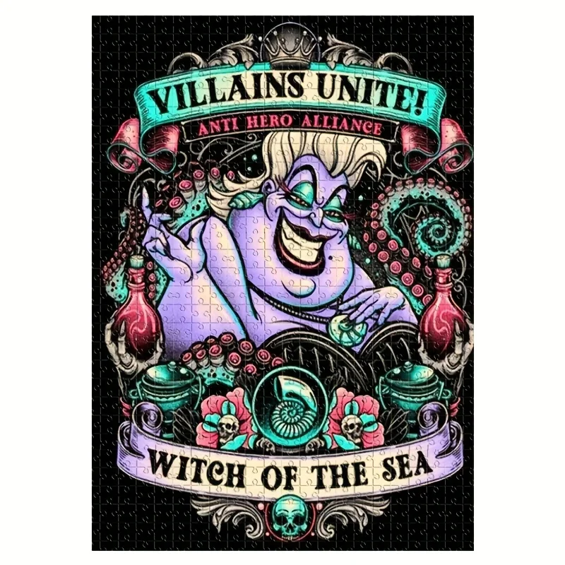 1000 elementów Puzzle Złoczyńców - Maleficent, Cruella, Ursula, Jafar - -Alians Bohaterów - Wiedźma Morza - Poziom Trudności: Trudny - Thi
