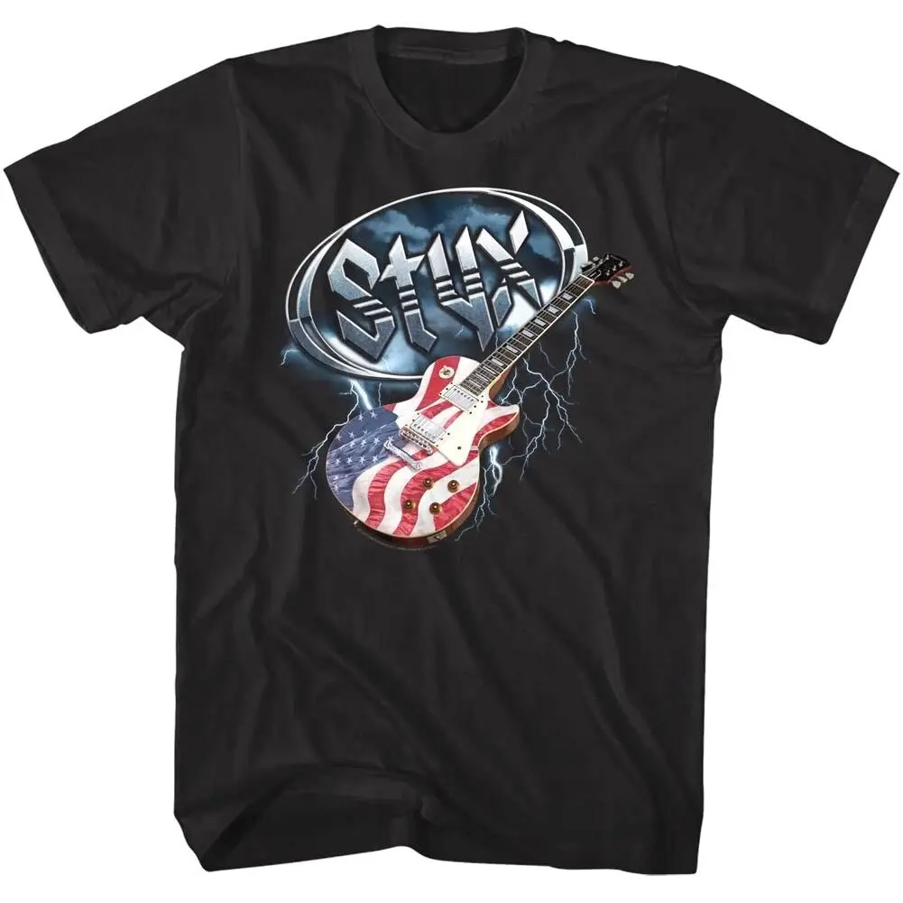 Styx Dennis Deyoung Usa Guitar Men'S T Shirt Stars Rock Band Album Concert Merch