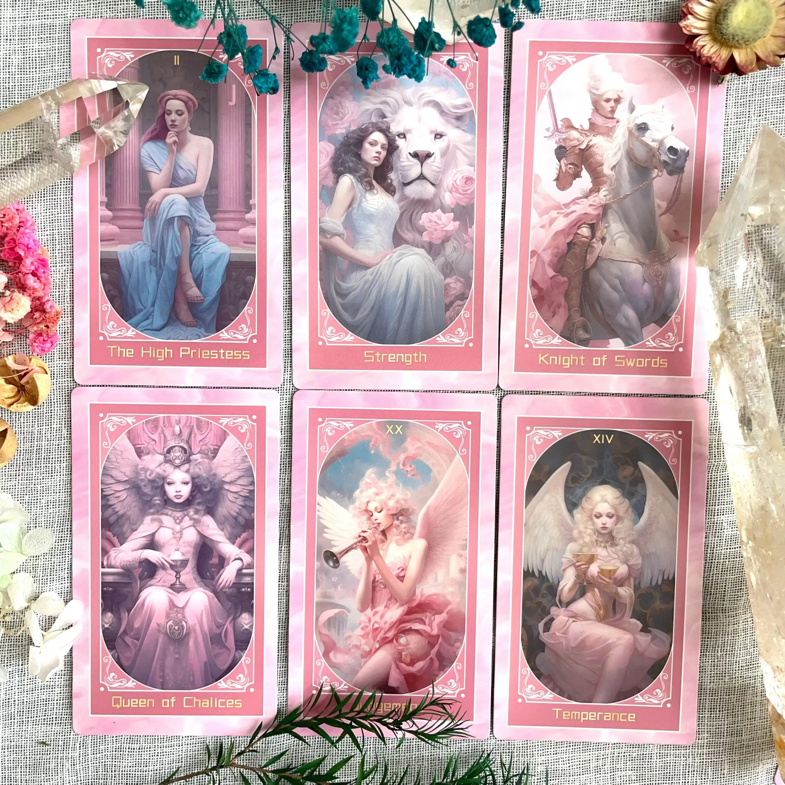 Occult Oracle High Quality Divination Deck Original Genuine Pink Love Tarot Cards Box Cats Russian Spanish Exquisite Collection