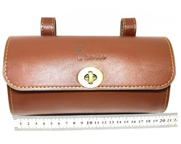 KOSTENLOS - Fahrrad-Leder-Heckpaket 20 x 5,5 x 9 cm PU-Fahrradtaschen Retro-Fahrradträgerbündel Mountainbike-Fronttasche Reise Q1070 – Detail 3