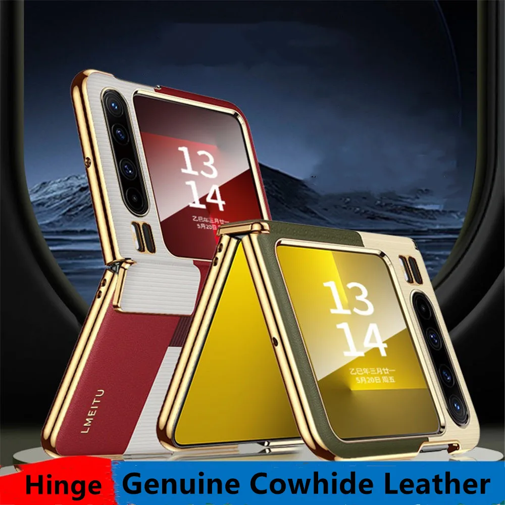 

Чехол-книжка из натуральной яловой кожи с магнитным шарниром для Huawei Pura X, противоударная задняя крышка