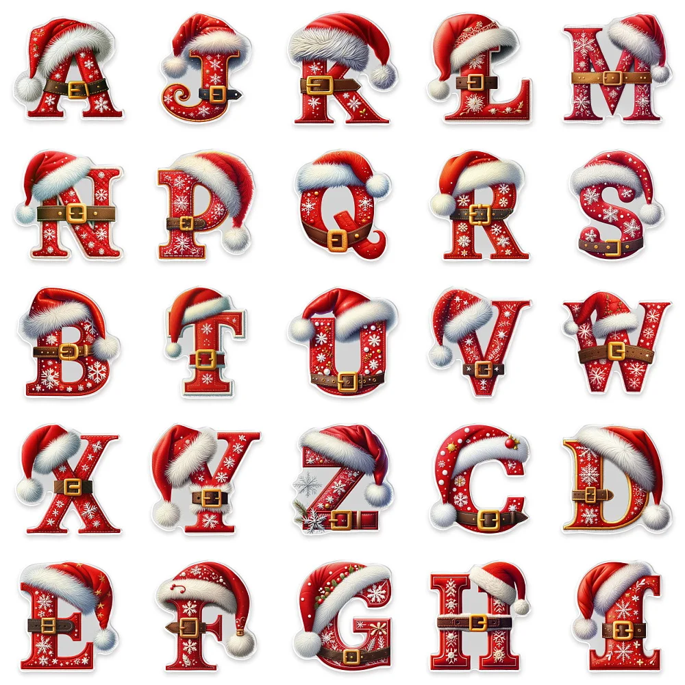 1pcs Christmas Letter Shoe Charms with Santa Hat & Snowflake Design, Festive Shoes Decoration for Clogs & Sandals