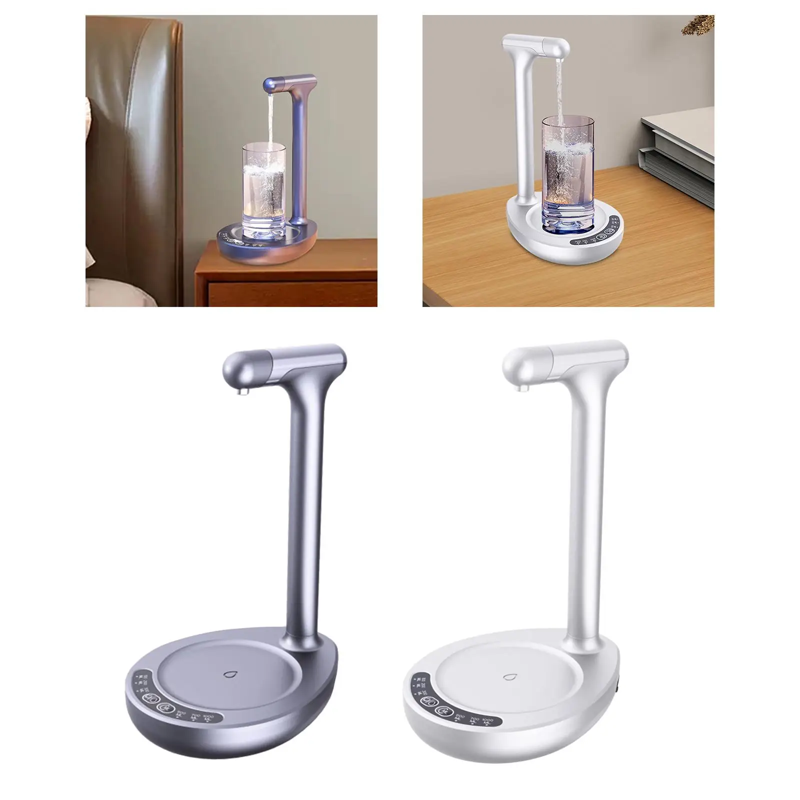 เครื่องจ่ายเครื่องดื่มปั๊มน้ำในห้องครัวที่ชาร์จ USB เครื่องจ่ายโถใส่น้ำเดสก์ท็อปเครื่องจ่ายน้ำจ่ายกระบอกน้ำ