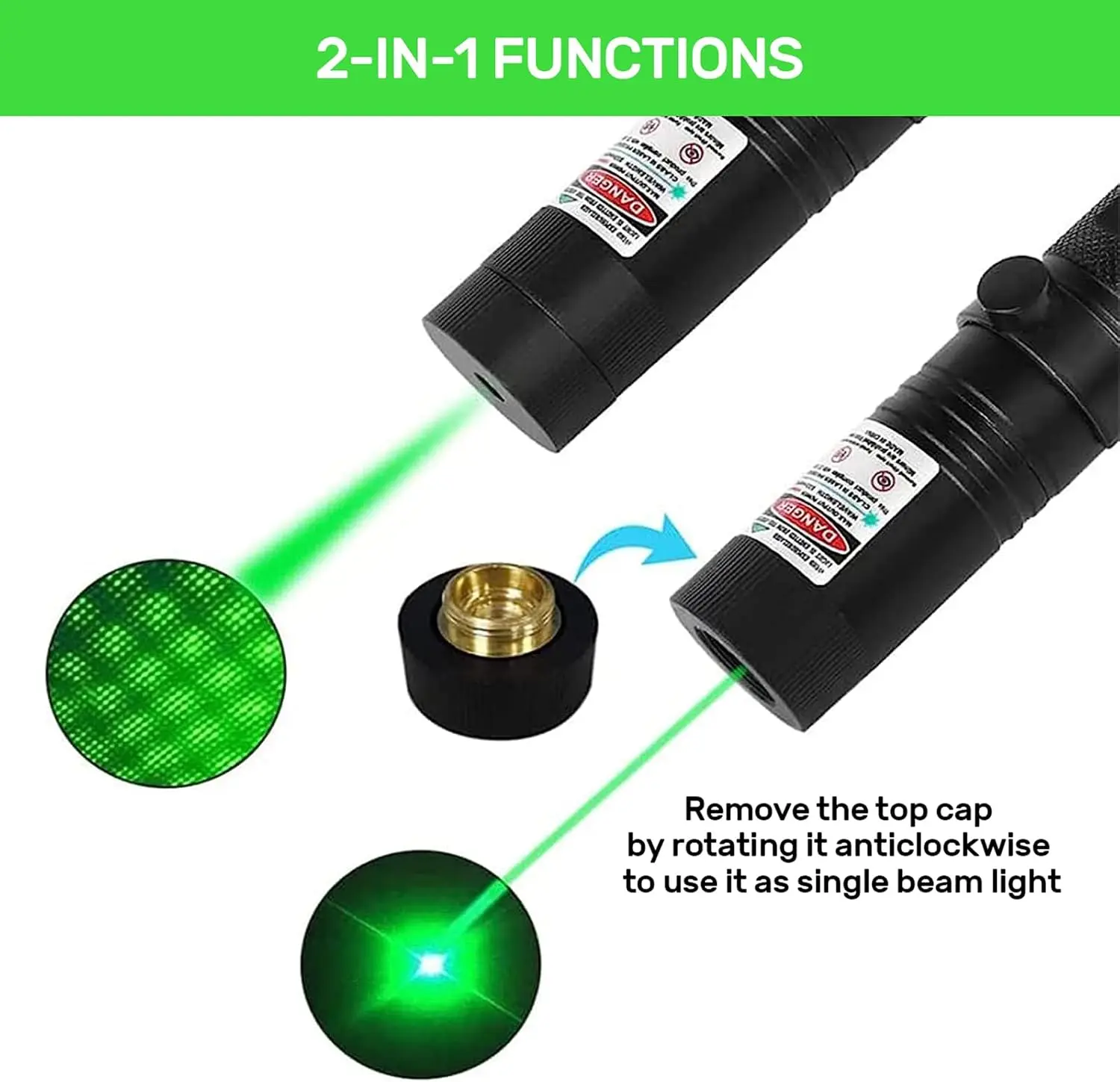 USB Mini Laser LED Light Pen Interactive Cat Toy with Red/Green/Purple LED Pointer Bright Animation for Entertainment view 2