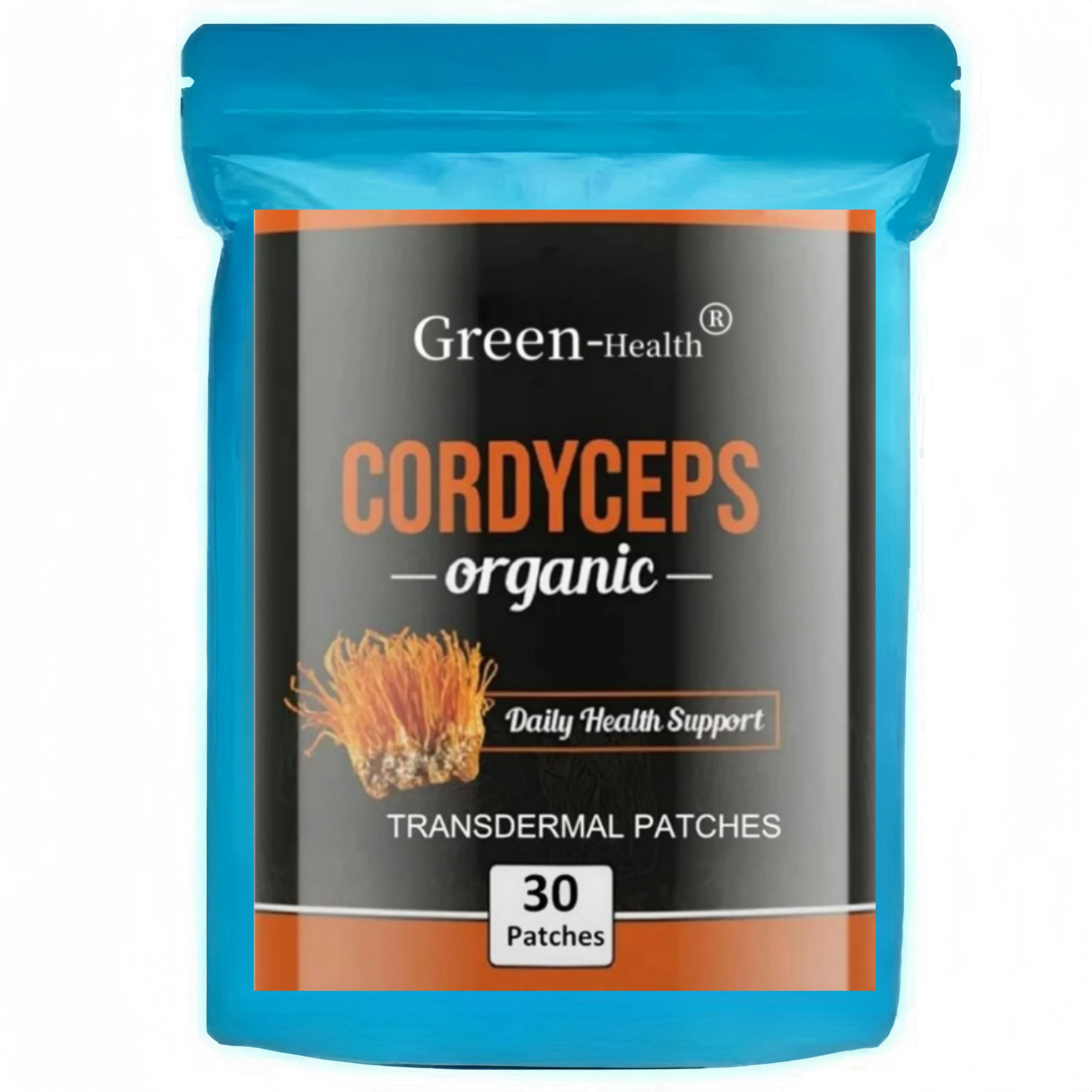 Cordyceps Mushroom Transdermal Patches Energy & Stamina Support-30 Patches One Month Supply