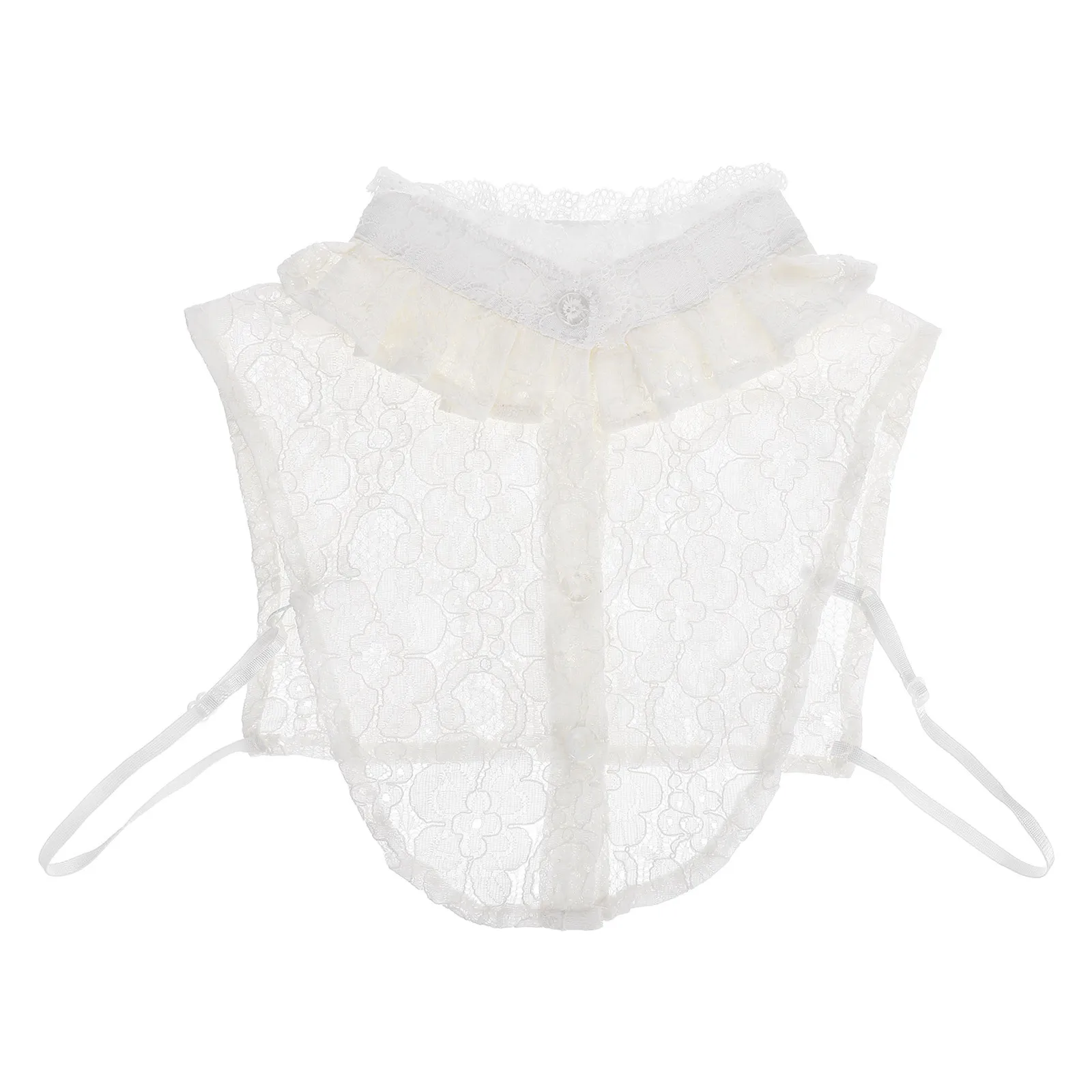 الدانتيل قميص طوق وهمية للنساء أنيقة انفصال كاذبة الدائمة بلوزة الديكور مطابقة البلوزات السترات تي شيرت الطرف #1