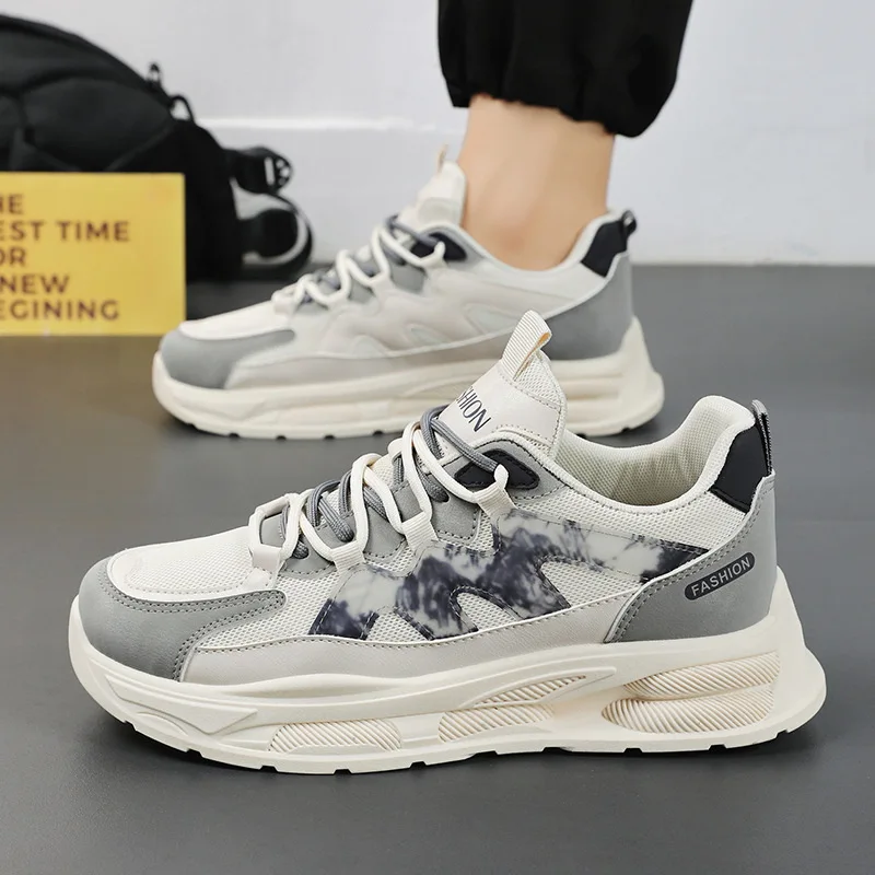 2024 New Outdoor Shoes for Men Casual Sneakers for Men Fashion Breathable Running Shoes Lace Up Tennis Shoes Zapatillas Hombre