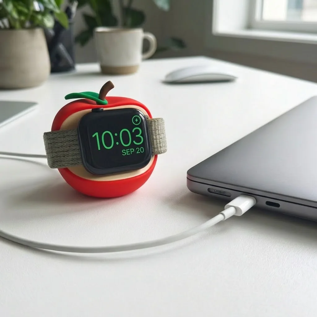 Silicone Watch Charger Stand For Apple Watch Series 11/10/9/8/7/6/SE/5 49mm 46 45 44 42 41 40 38mm Charging Station Dock Holder view 4