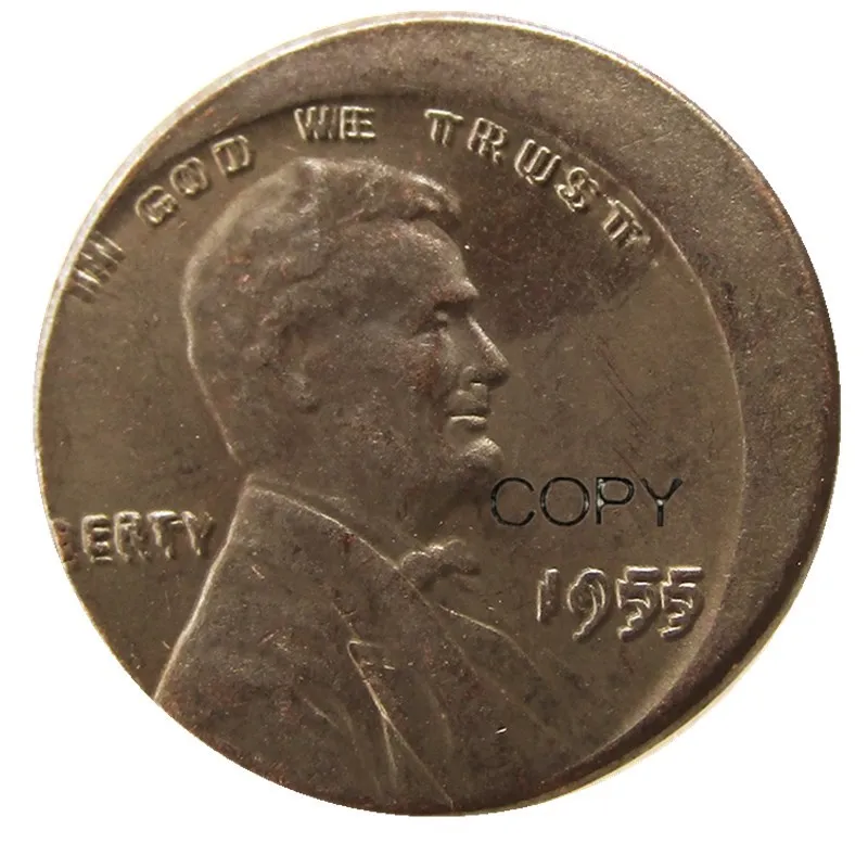 

US One Cent 1955VDB двойная ошибка с ошибкой Off Center Редкие копии монет