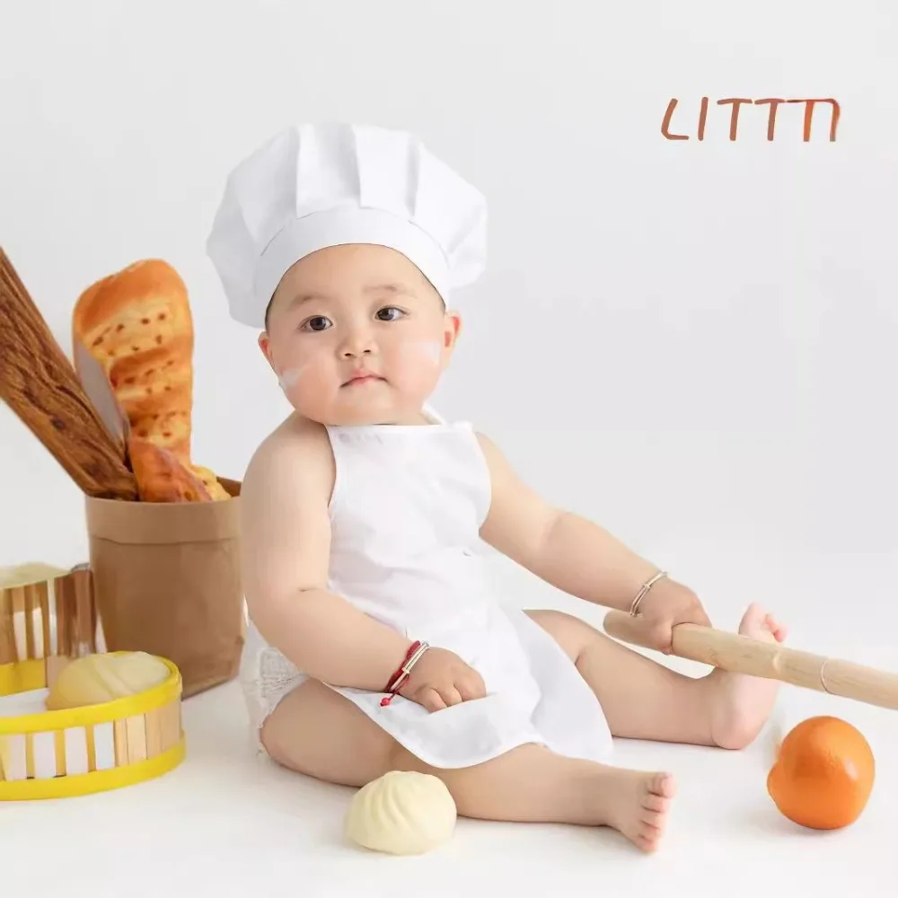 

2026 Newborn Baby Photography Clothing Baby Art Photo Children Photography Chef Hat Modeling Clothes Props