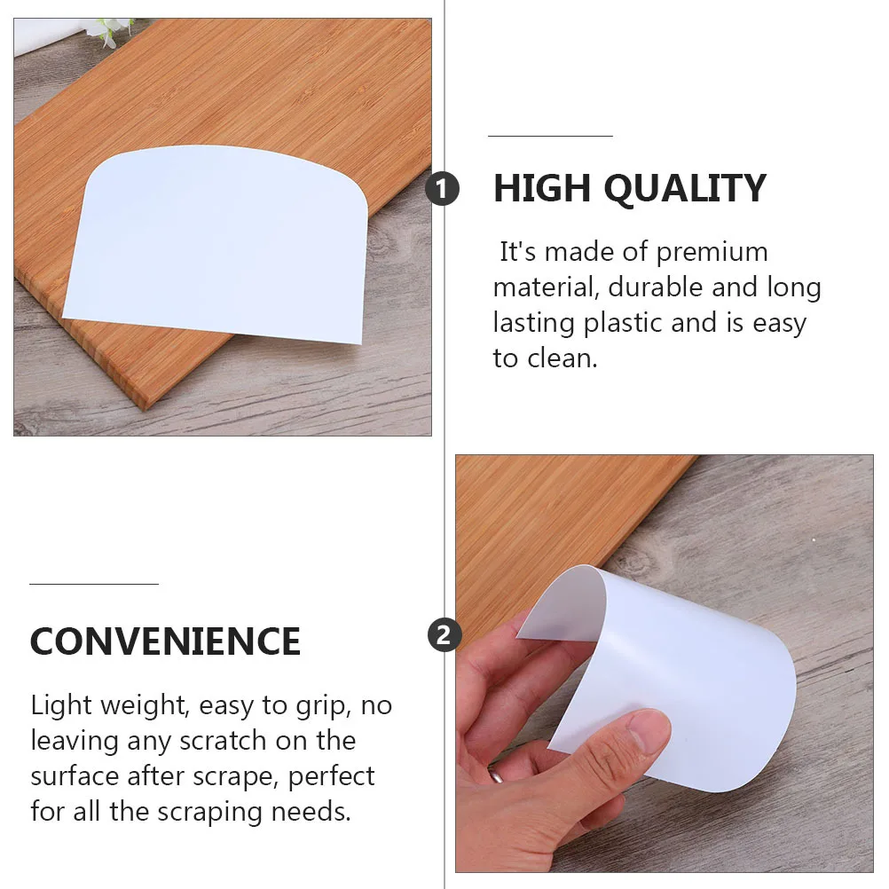 Baking Scraper Plastic Kitchen Tool White Soft Edge Non Scratch for Cake Cream Dough Multifunctional Cooking Baking Accessories