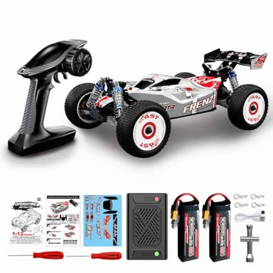 

Offroad RC truck for adults, ABS plastic body in black, brushless motor for high speed and 4WD performance, includes rechargeab