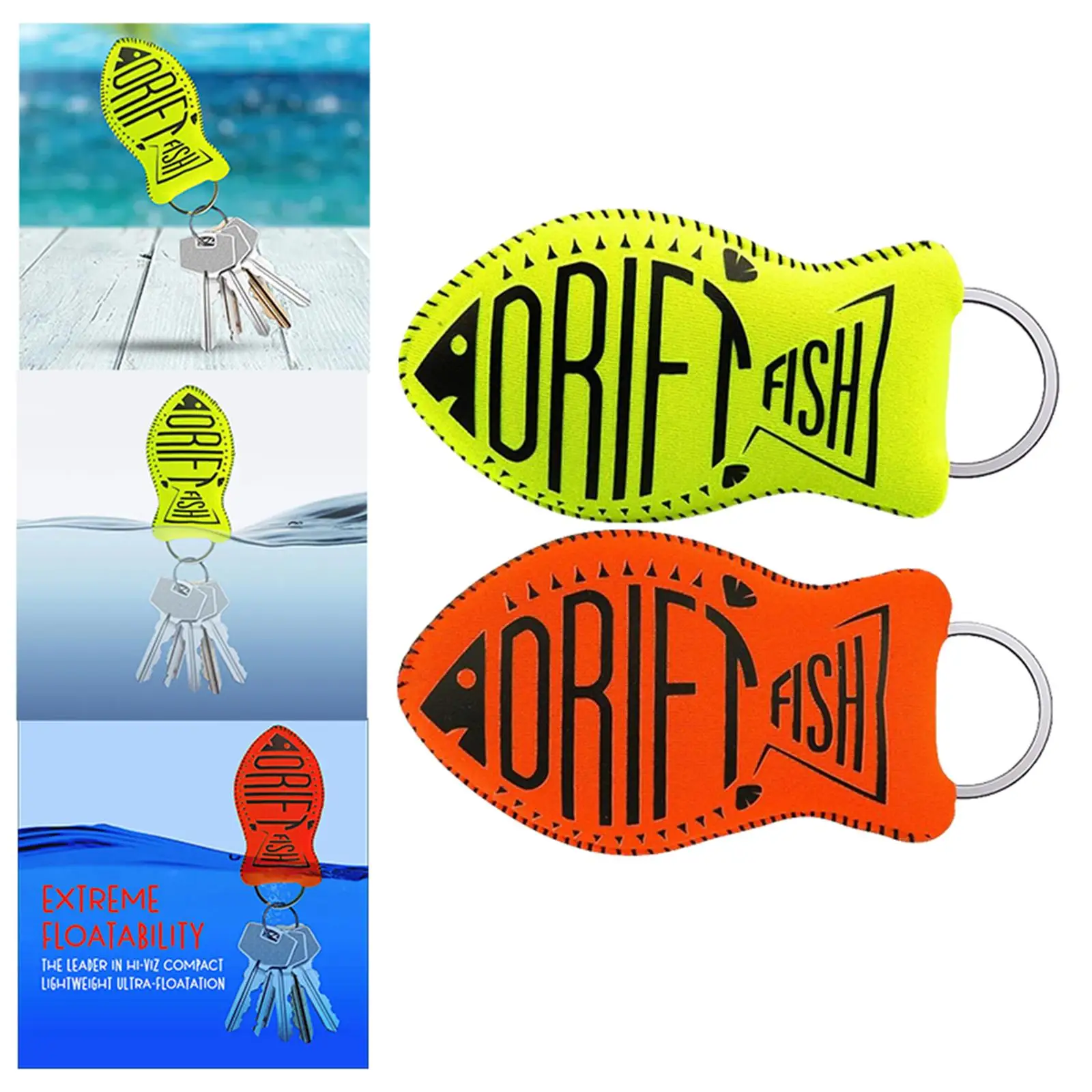 Floating Keychain Glow in The Dark Pendant Waterproof Buoyant Keyring for Outdoor Sports Yachting Kayak Swimming Fishing