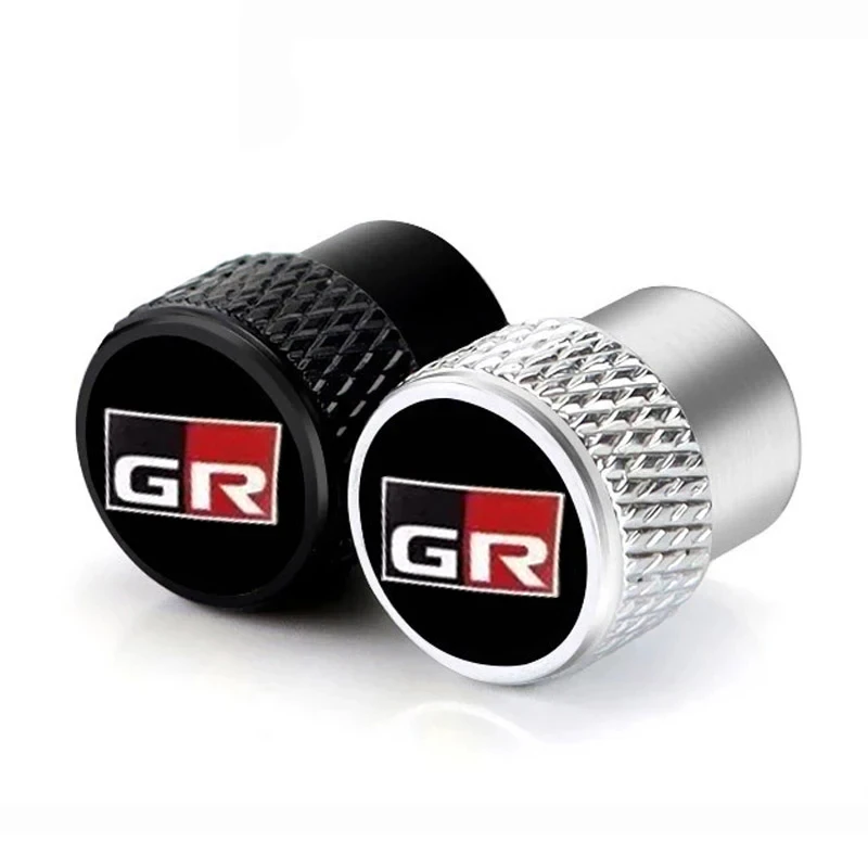 For GRSport Gazoo Racing 4pcs/set Aluminum Alloy Wheel Hub Valve Core Cover For GR C-HR RAV4 Mirai Avensis Prado