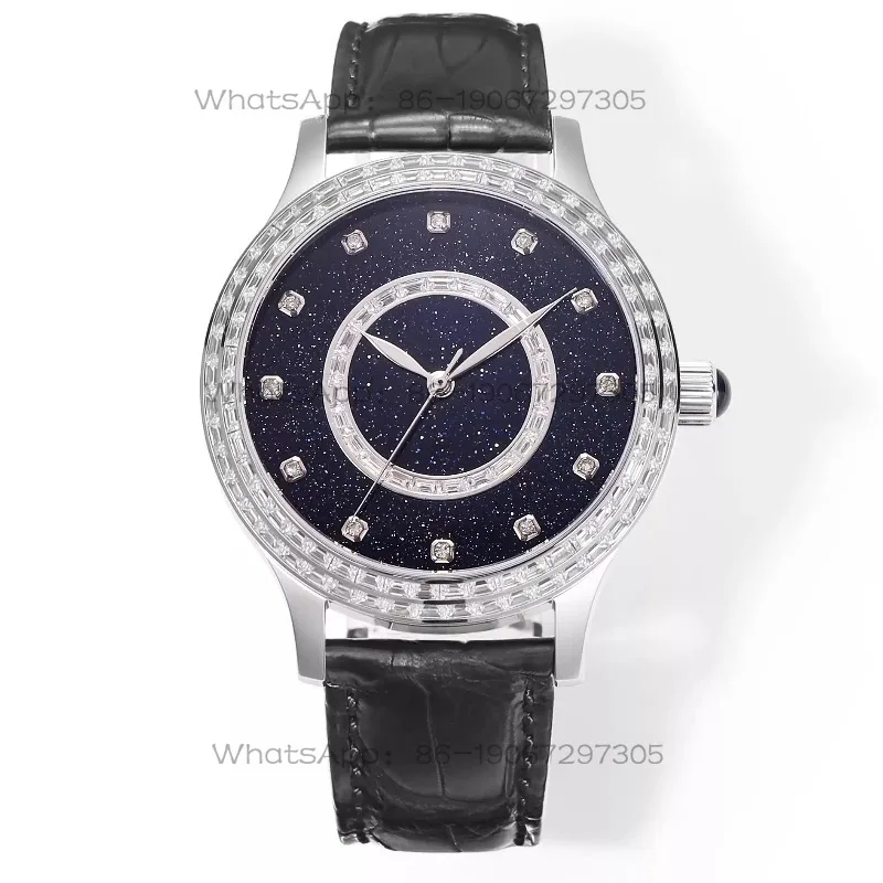 Blue crystal sand starry sky diamond-encrusted mechanical watch ETA2892 movement