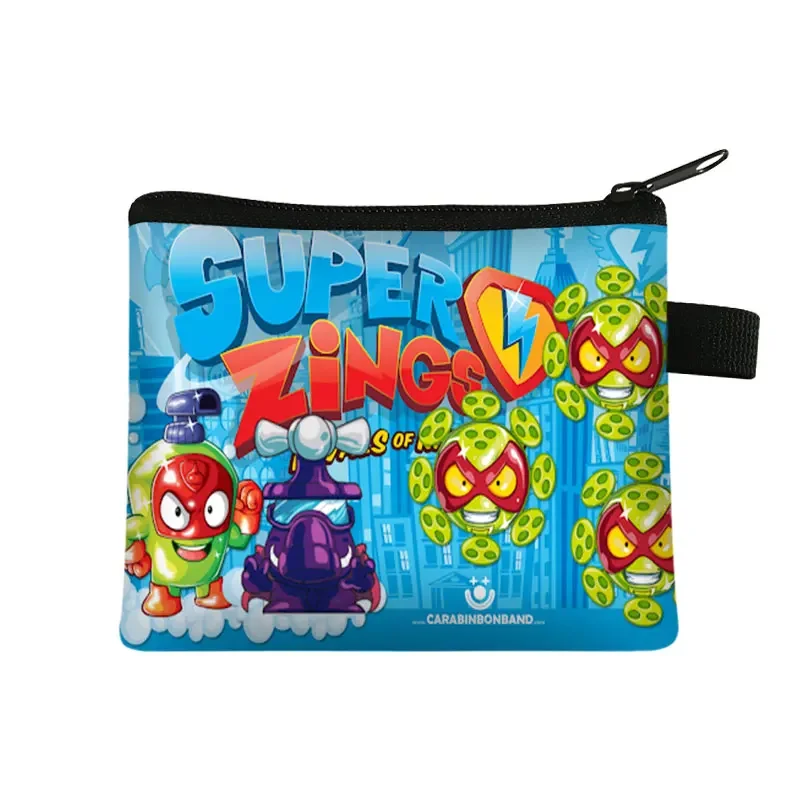 Super zings moedas bolsas mulher dos desenhos animados jogo zíper carteiras mini multifuncional saco de armazenamento de brinquedos crianças melhor presente saco chave