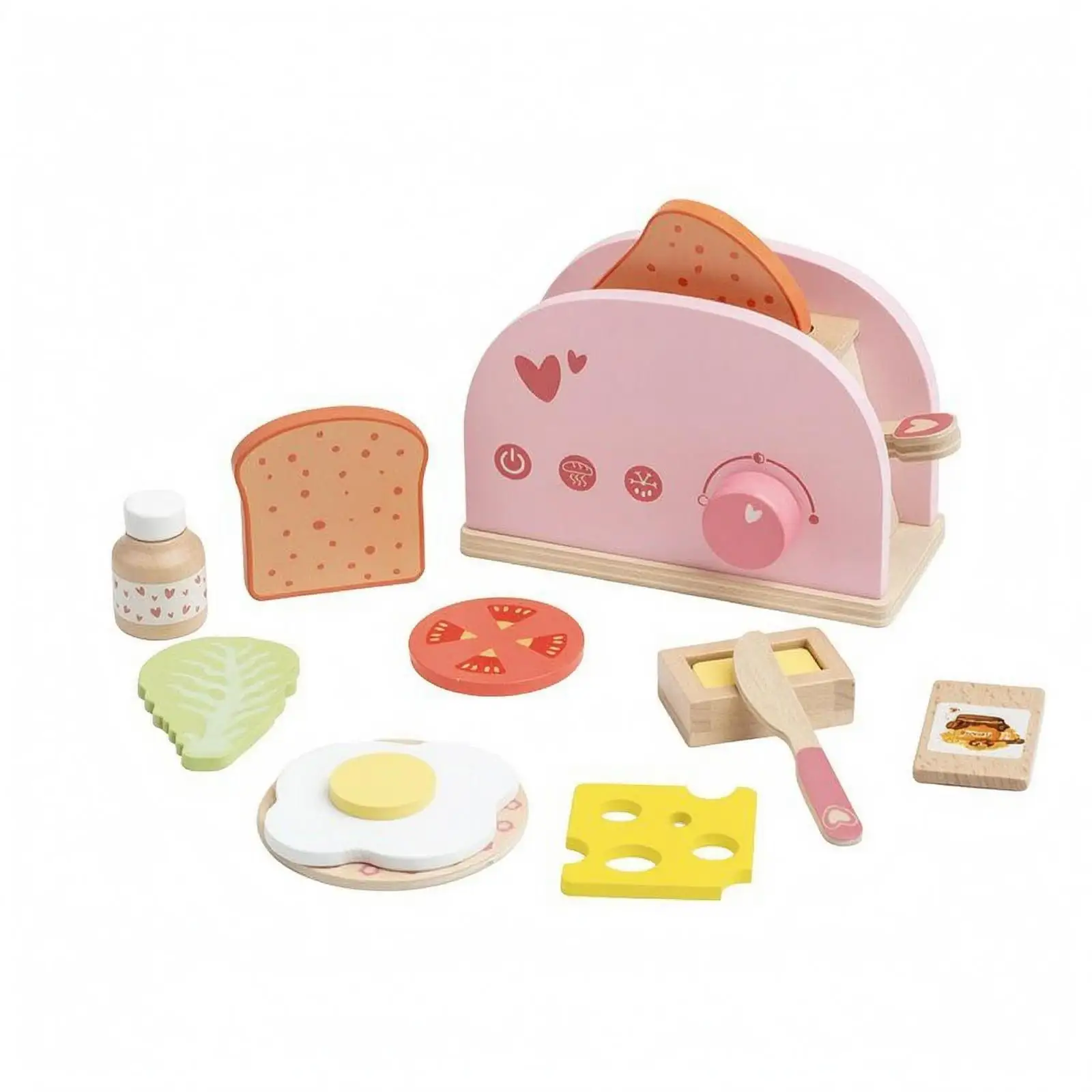 木製パン焼き器おもちゃ-コンパクト卓上パン焼き器おもちゃ-子供向けの丸みを帯びたエッジ