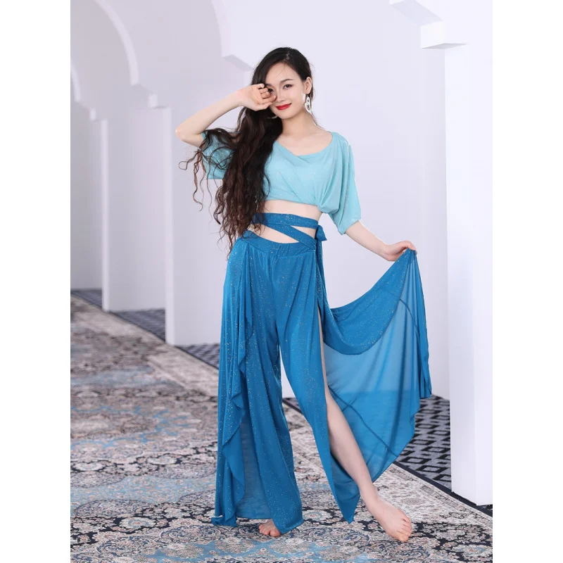 Pantalones de práctica de danza del vientre para mujer, traje de actuación para principiantes, primavera y verano, 2025
